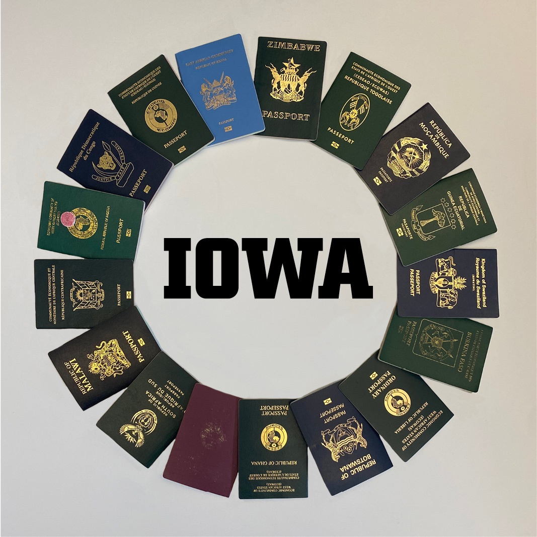 Passports with Iowa Logo and No Shadows