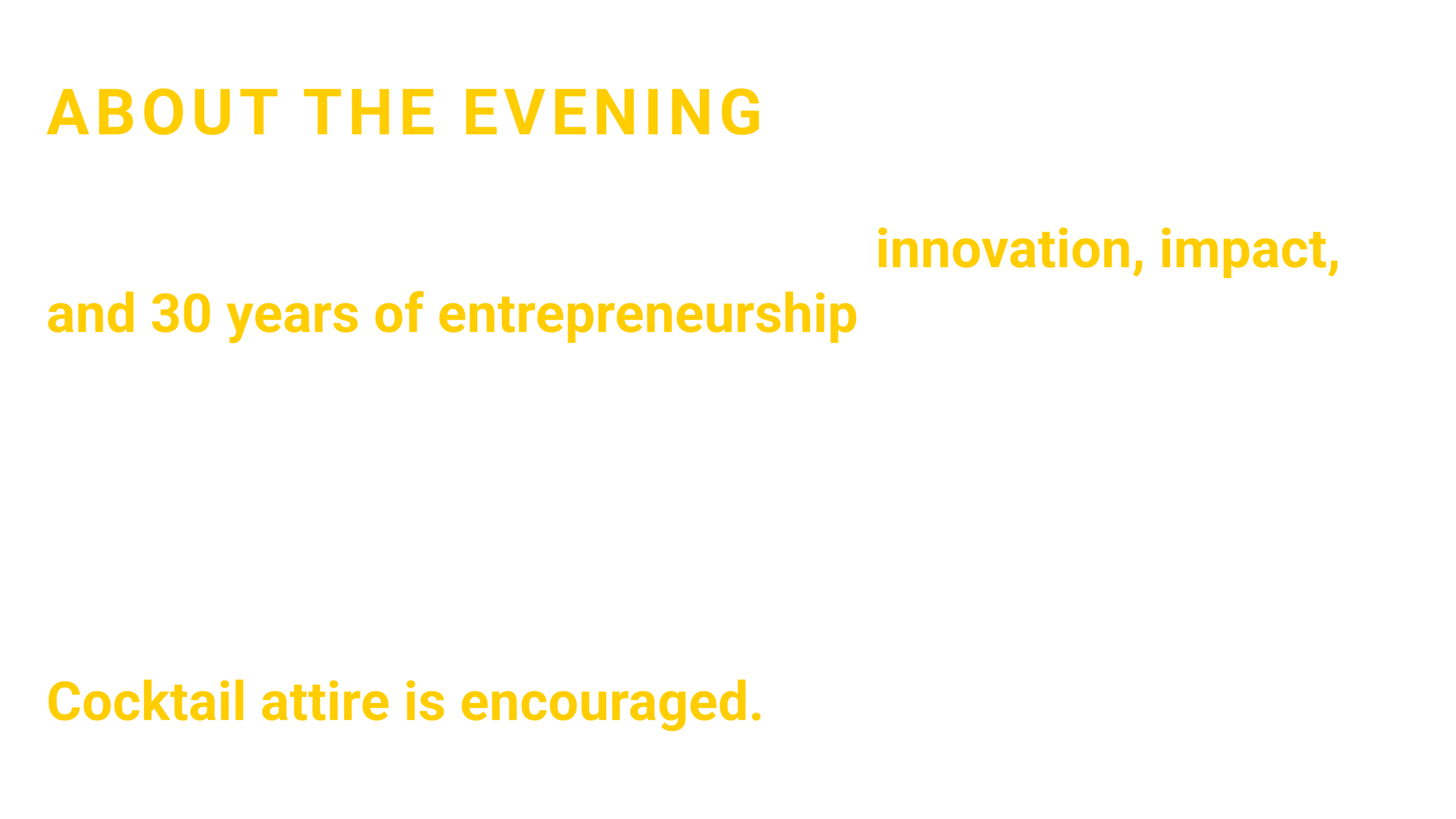 About the evening for Honors Award Ceremony