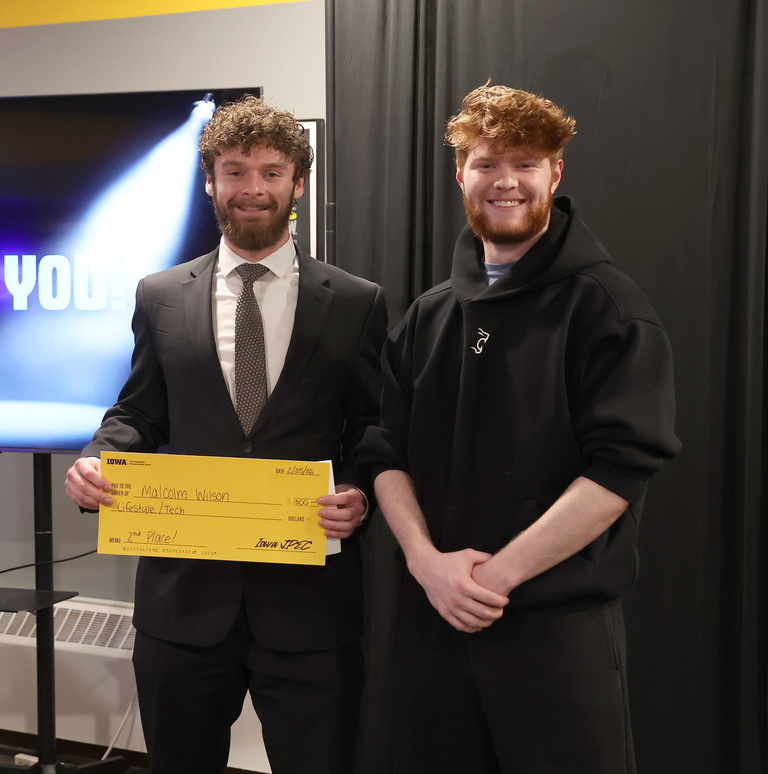 2nd Place Lifestyle/Tech: Malcolm Wilson with judge Tyler Graham.